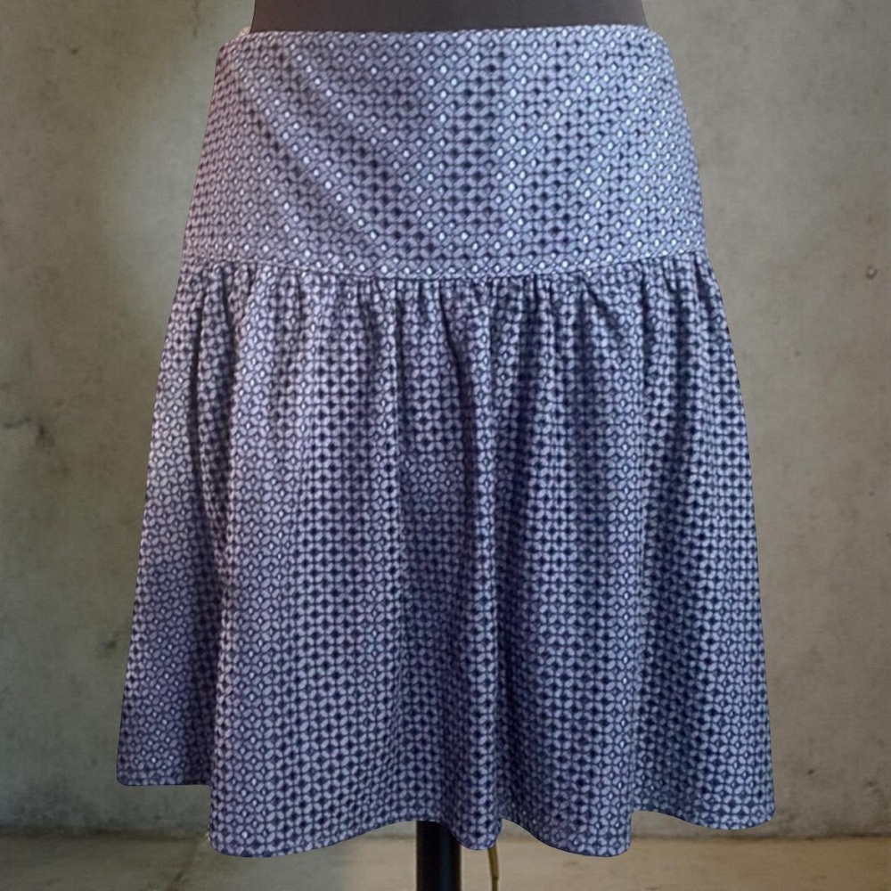 Anne Taylor Blue Lined Ruched Women's Mini Skirt